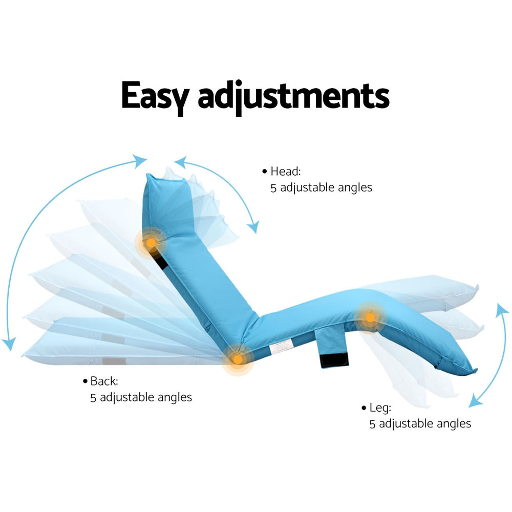 Arm Chairs & Recliners: Artiss Floor Lounge Sofa Camping Chair Blue