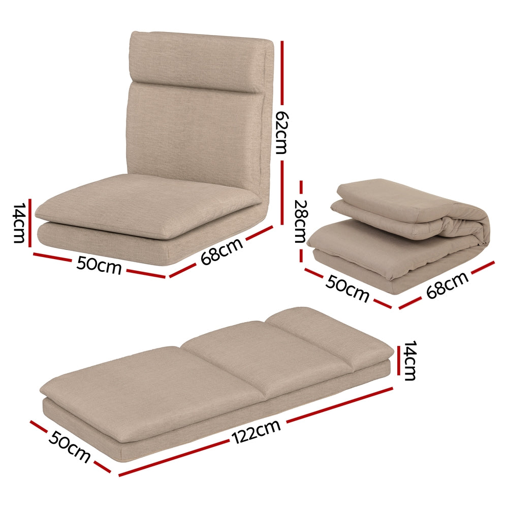 Sofas & Sofa Beds: Artiss Floor Chair Sofa 1 Seater Linen Beige
