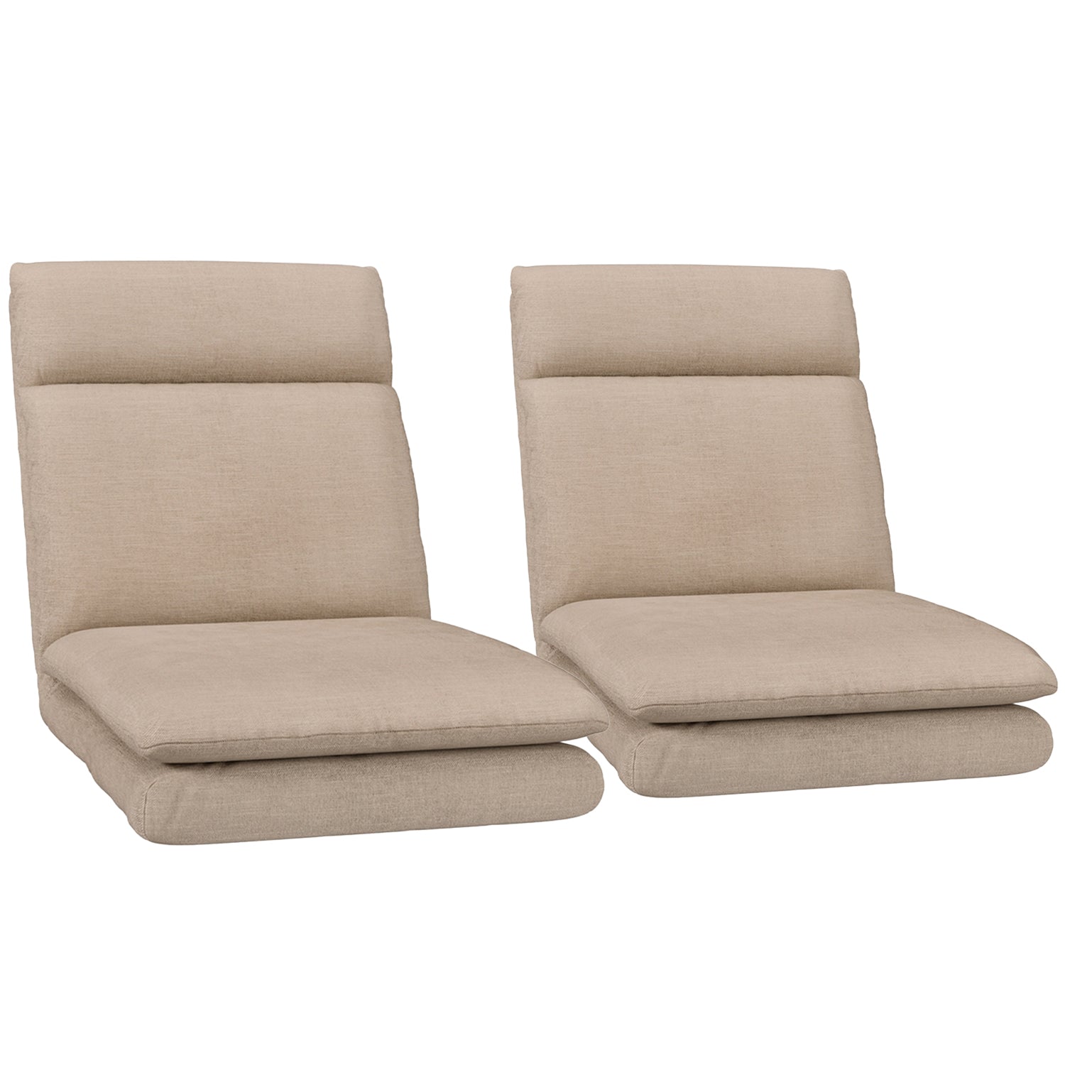 Arm Chairs & Recliners: Artiss 2XFloor Chair Sofa Linen Beige