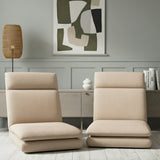 Arm Chairs & Recliners: Artiss 2XFloor Chair Sofa Linen Beige