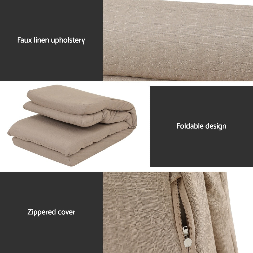 Arm Chairs & Recliners: Artiss 4XFloor Chair Sofa Linen Beige