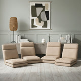 Arm Chairs & Recliners: Artiss 4XFloor Chair Sofa Linen Beige