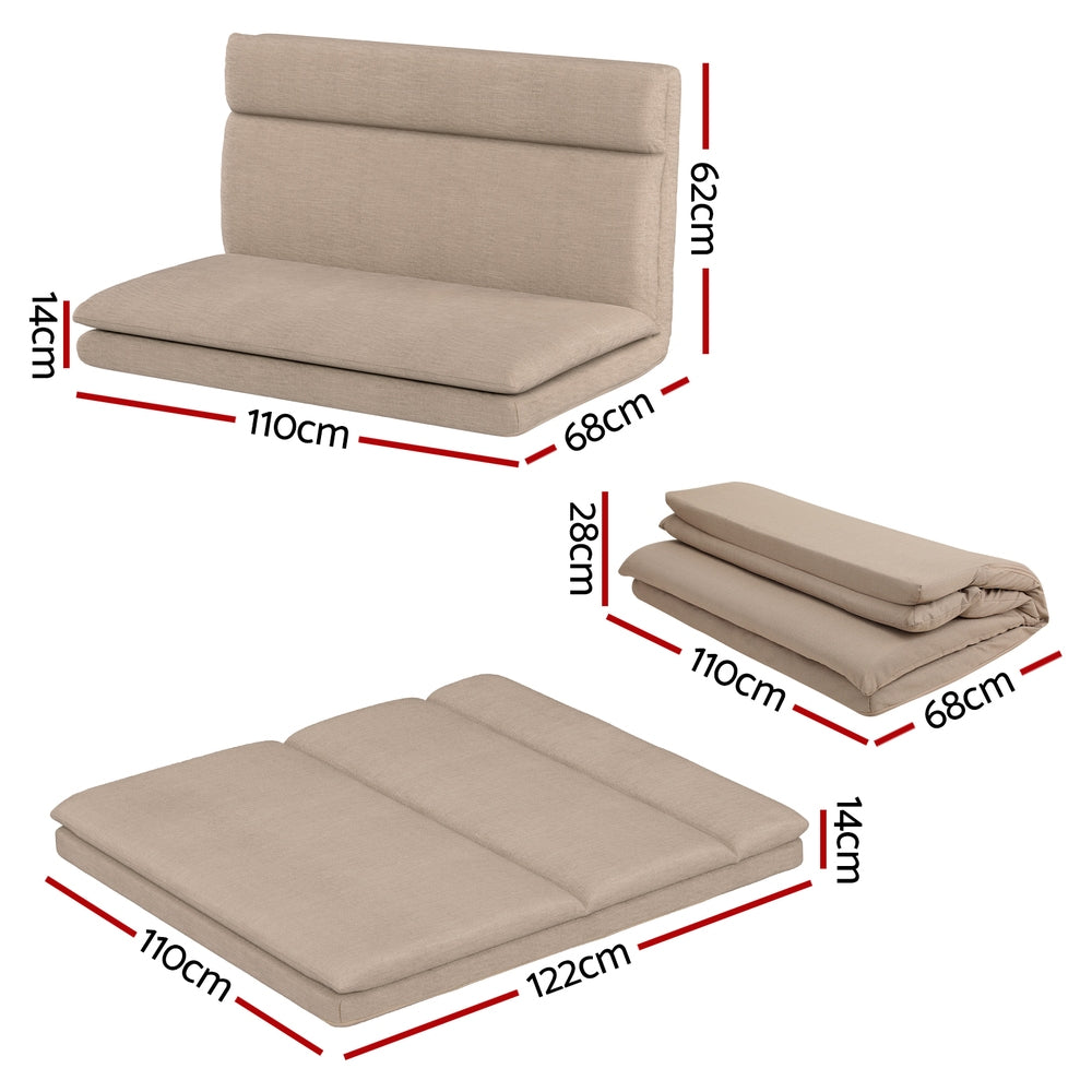 Sofas & Sofa Beds: Artiss Floor Chair Sofa 2 Seater Linen Beige