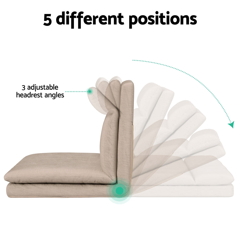 Sofas & Sofa Beds: Artiss Floor Chair Sofa 2 Seater Linen Beige