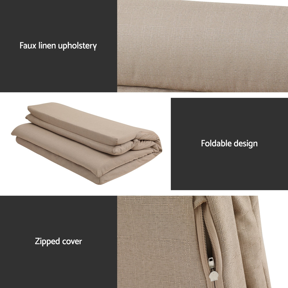 Sofas & Sofa Beds: Artiss Floor Chair Sofa 2 Seater Linen Beige