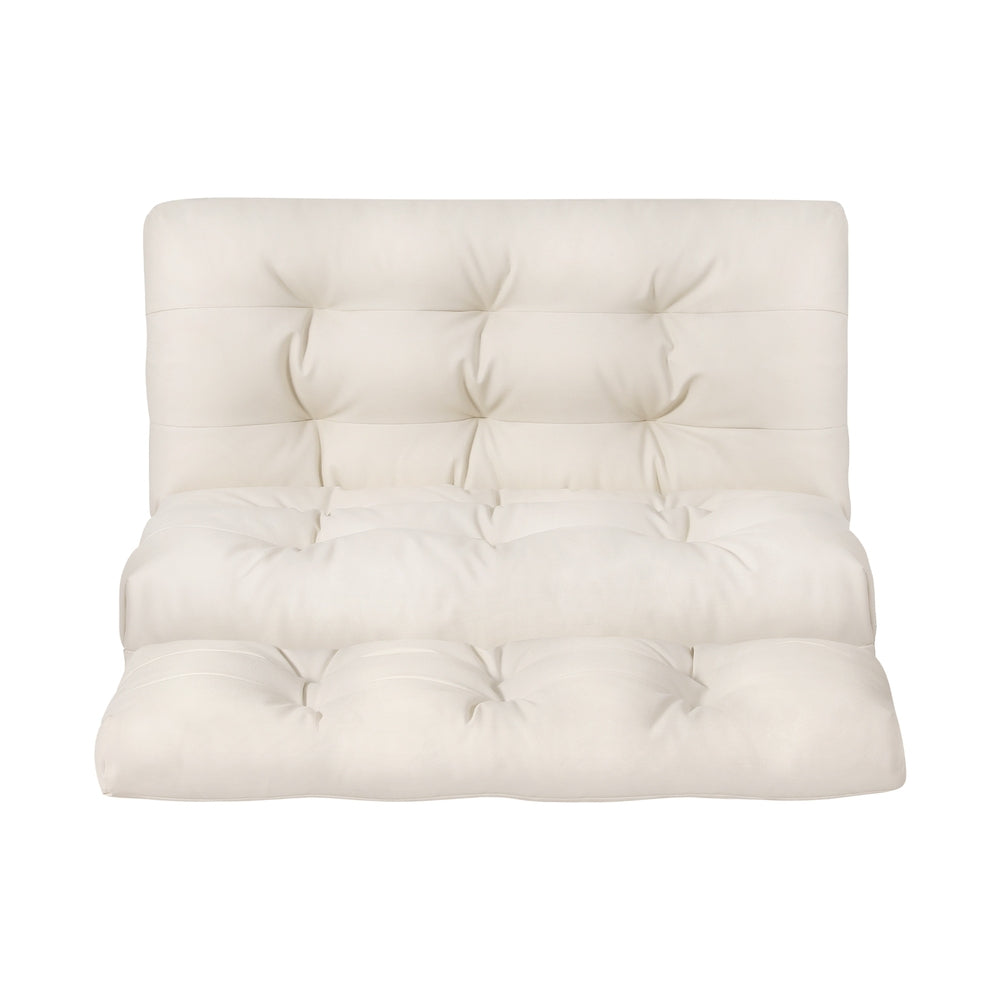Sofas & Sofa Beds: Artiss Floor Lounge Sofa Bed 2 Seater Pillow Leather White