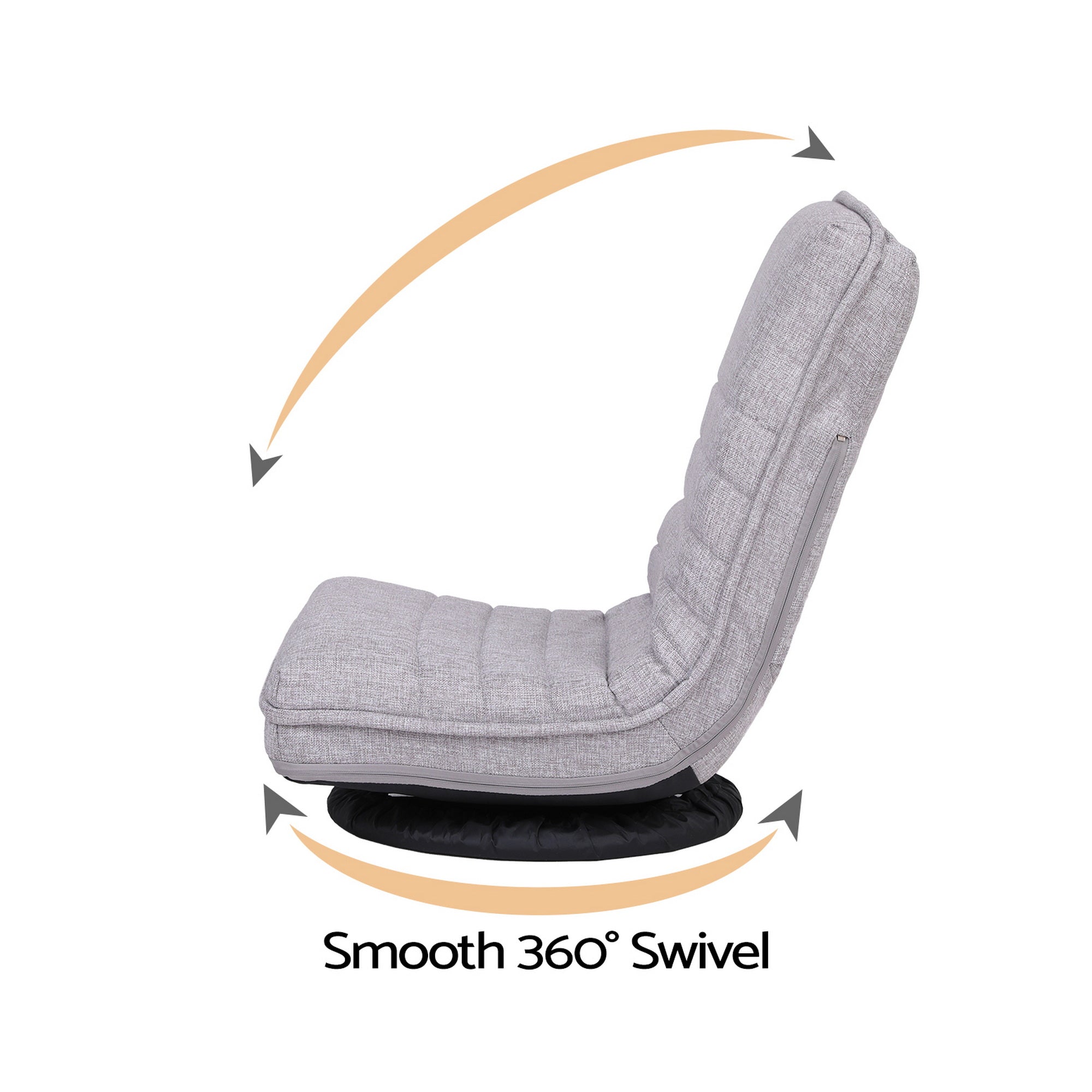 Arm Chairs & Recliners: Ariss Swivel Floor Chair 360 Adjustable Foldable Lounge Seat Floor Sofa Chair Grey