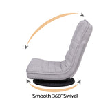 Arm Chairs & Recliners: Ariss Swivel Floor Chair 360 Adjustable Foldable Lounge Seat Floor Sofa Chair Grey
