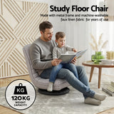 Arm Chairs & Recliners: Ariss Swivel Floor Chair 360 Adjustable Foldable Lounge Seat Floor Sofa Chair Grey
