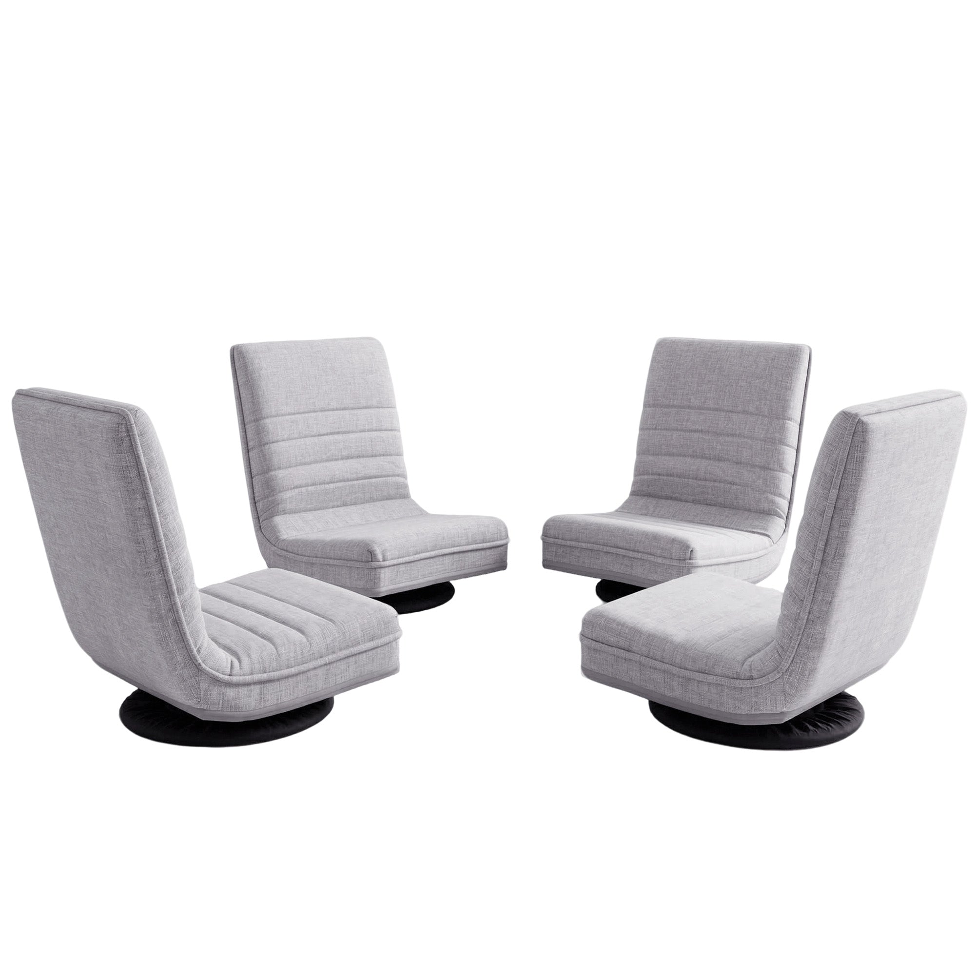 Artiss 4PCS Swivel Floor Chair 360 Adjustable Foldable Lounge Seat Floor Sofa Chair Grey