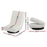 Arm Chairs & Recliners: Artiss 2XFloor Chair Lounge Sofa Swivel Foldable Linen White