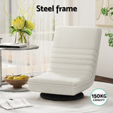Arm Chairs & Recliners: Artiss 2XFloor Chair Lounge Sofa Swivel Foldable Linen White