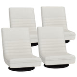 Arm Chairs & Recliners: Artiss 4XFloor Chair Lounge Sofa Swivel Foldable Linen White