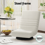 Arm Chairs & Recliners: Artiss 4XFloor Chair Lounge Sofa Swivel Foldable Linen White