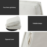 Arm Chairs & Recliners: Artiss 4XFloor Chair Lounge Sofa Swivel Foldable Linen White