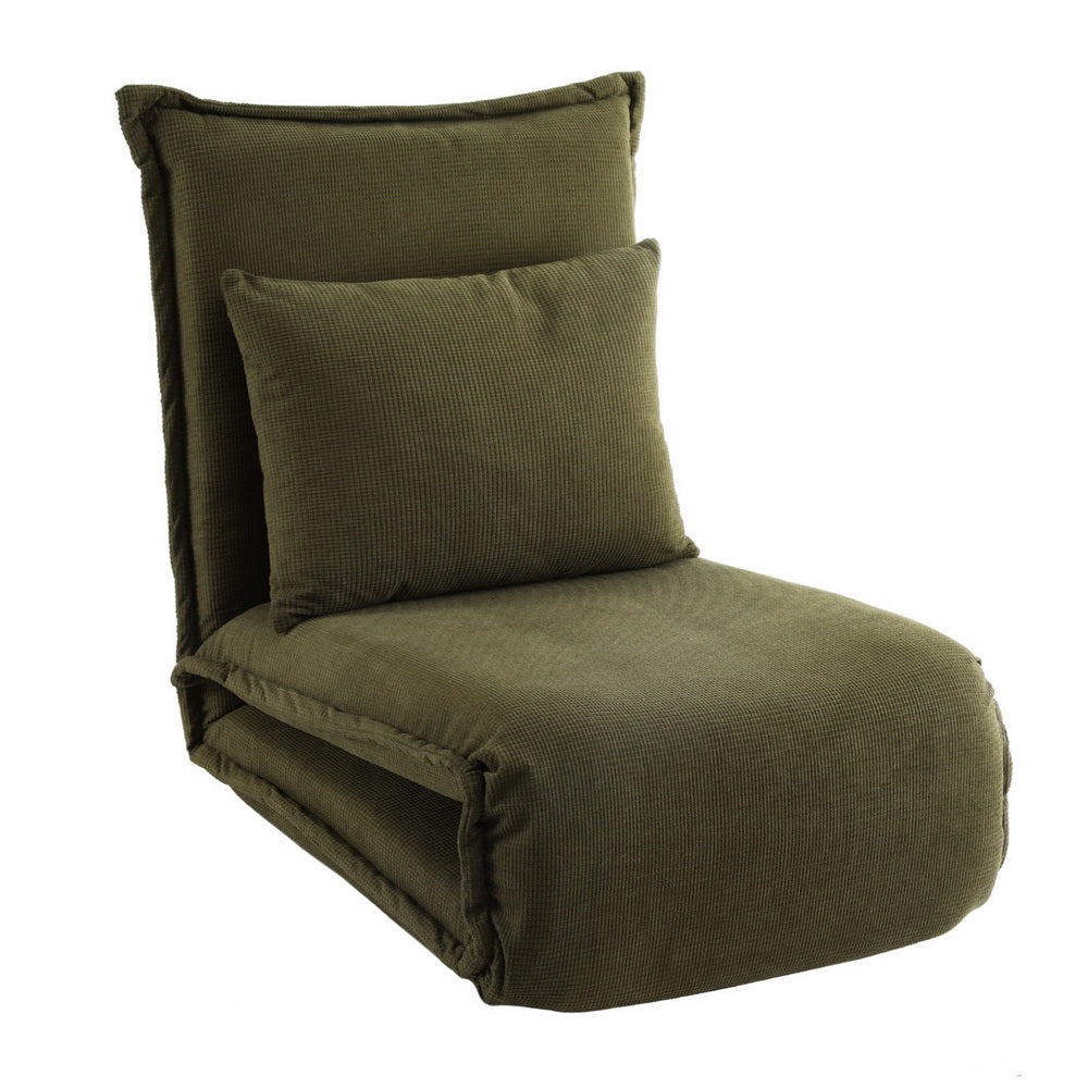 Arm Chairs & Recliners: Artiss Floor Lounge Sofa Bed Foldable Green