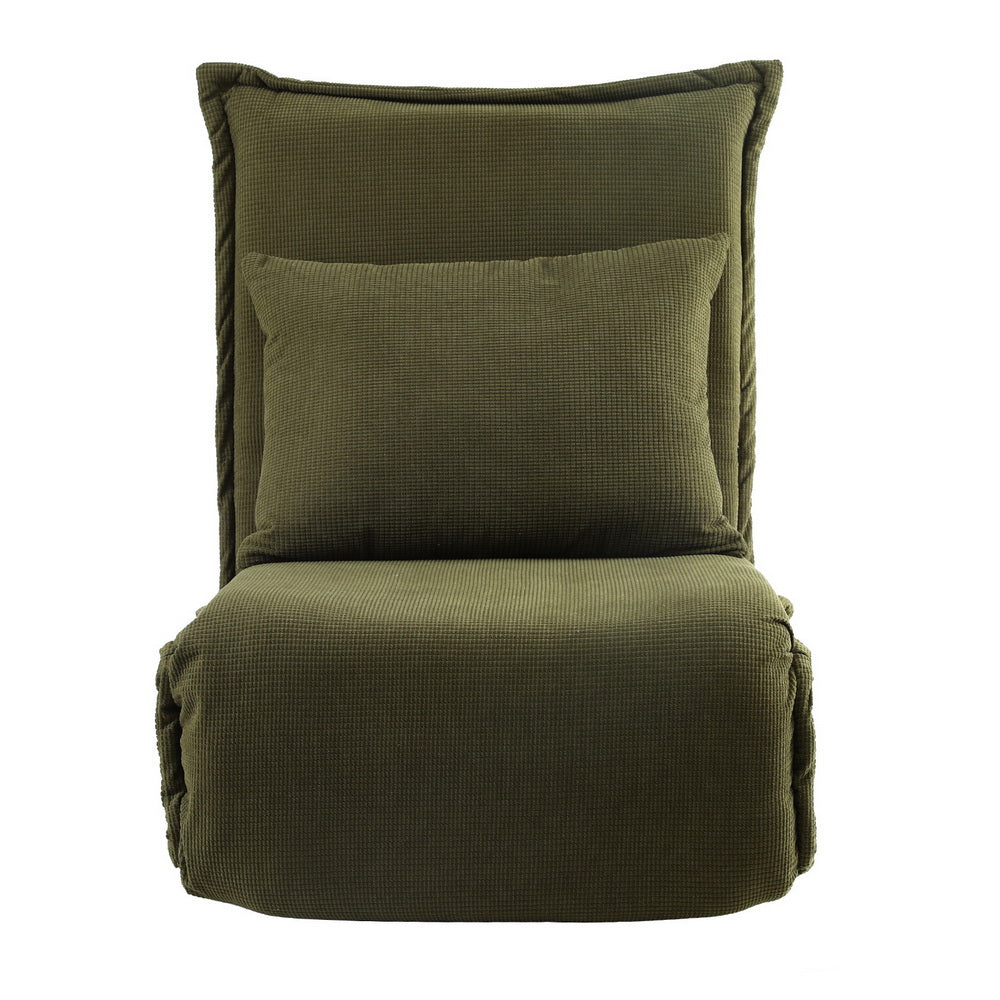 Arm Chairs & Recliners: Artiss Floor Lounge Sofa Bed Foldable Green