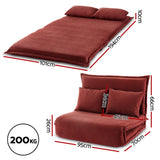 Arm Chairs & Recliners: Artiss Floor Lounge Sofa Bed Foldable 2 Seater Orange