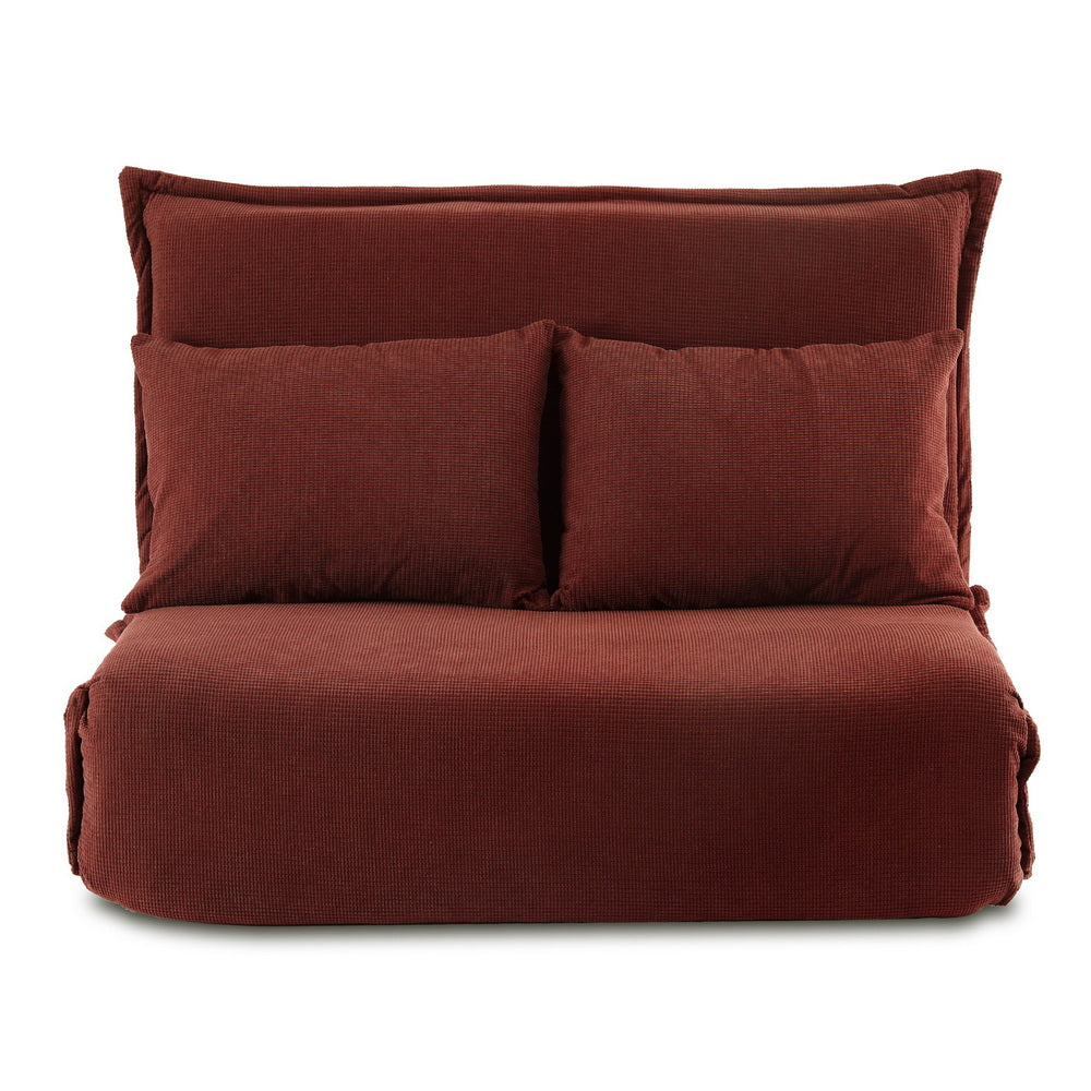 Arm Chairs & Recliners: Artiss Floor Lounge Sofa Bed Foldable 2 Seater Orange