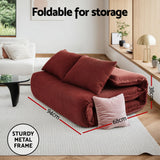 Arm Chairs & Recliners: Artiss Floor Lounge Sofa Bed Foldable 2 Seater Orange