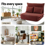 Arm Chairs & Recliners: Artiss Floor Lounge Sofa Bed Foldable 2 Seater Orange