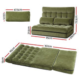 Arm Chairs & Recliners: ArtissLounge Sofa Bed 2 seater Green Fabric