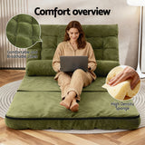 Arm Chairs & Recliners: ArtissLounge Sofa Bed 2 seater Green Fabric