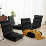 Arm Chairs & Recliners: Artiss 4X Lounge Sofa Bed Flannel Fabric Black