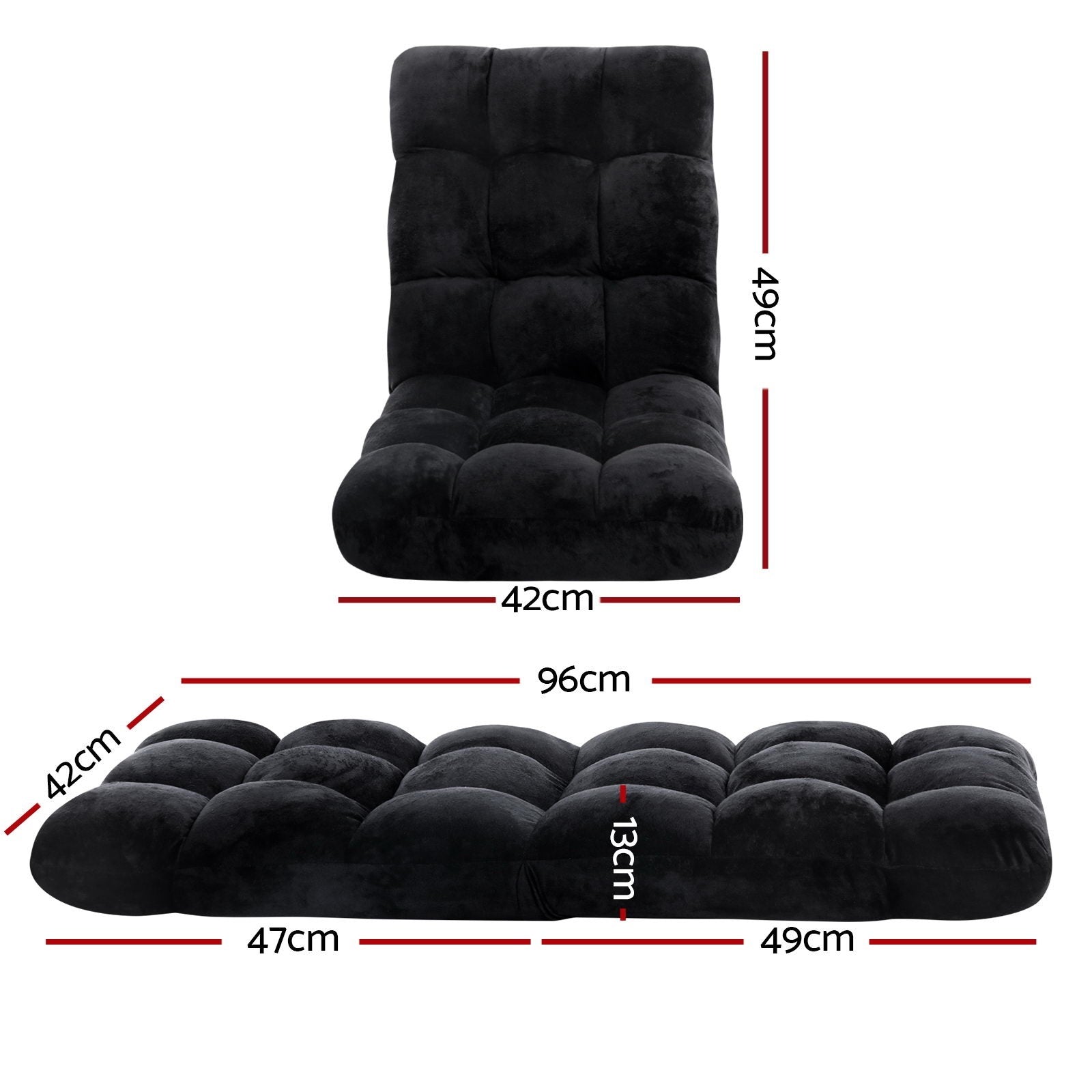 Arm Chairs & Recliners: Artiss 4X Lounge Sofa Bed Flannel Fabric Black