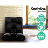 Arm Chairs & Recliners: Artiss 4X Lounge Sofa Bed Flannel Fabric Black