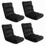 Arm Chairs & Recliners: Artiss 4X Lounge Sofa Bed Flannel Fabric Black