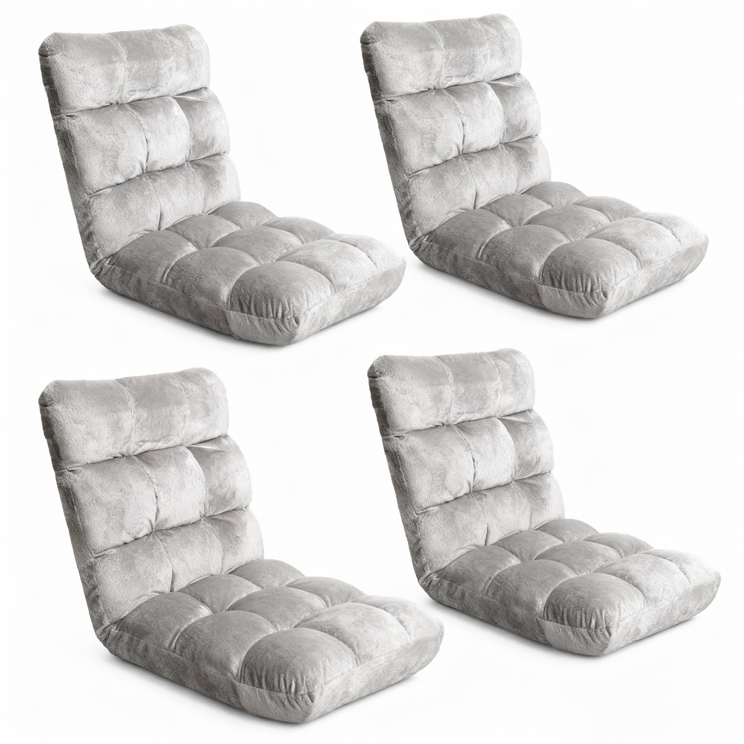 Arm Chairs & Recliners: Artiss 4X Lounge Sofa Bed Flannel Fabric Grey
