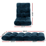 98765-Artiss Floor Lounge Sofa Bed Flannel Fabric Navy