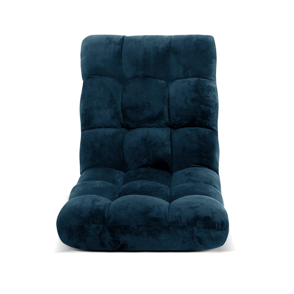 Arm Chairs & Recliners: Artiss Floor Lounge Sofa Bed Flannel Fabric Navy