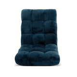 98765-Artiss Floor Lounge Sofa Bed Flannel Fabric Navy