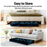 98765-Artiss Floor Lounge Sofa Bed Flannel Fabric Navy