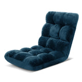 98765-Artiss Floor Lounge Sofa Bed Flannel Fabric Navy
