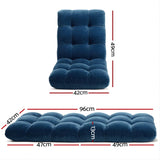 Arm Chairs & Recliners: Artiss 2PCS Floor Lounge Sofa Bed Flannel Fabric Navy