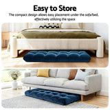 Arm Chairs & Recliners: Artiss 2PCS Floor Lounge Sofa Bed Flannel Fabric Navy