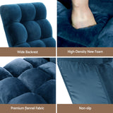 Arm Chairs & Recliners: Artiss 2PCS Floor Lounge Sofa Bed Flannel Fabric Navy