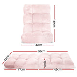 98765-Artiss Floor Lounge Sofa Bed Flannel Fabric Pink