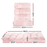 Arm Chairs & Recliners: Artiss 2PCS Floor Lounge Sofa Bed Flannel Fabric Pink