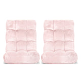 Arm Chairs & Recliners: Artiss 2PCS Floor Lounge Sofa Bed Flannel Fabric Pink