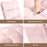 Arm Chairs & Recliners: Artiss 2PCS Floor Lounge Sofa Bed Flannel Fabric Pink