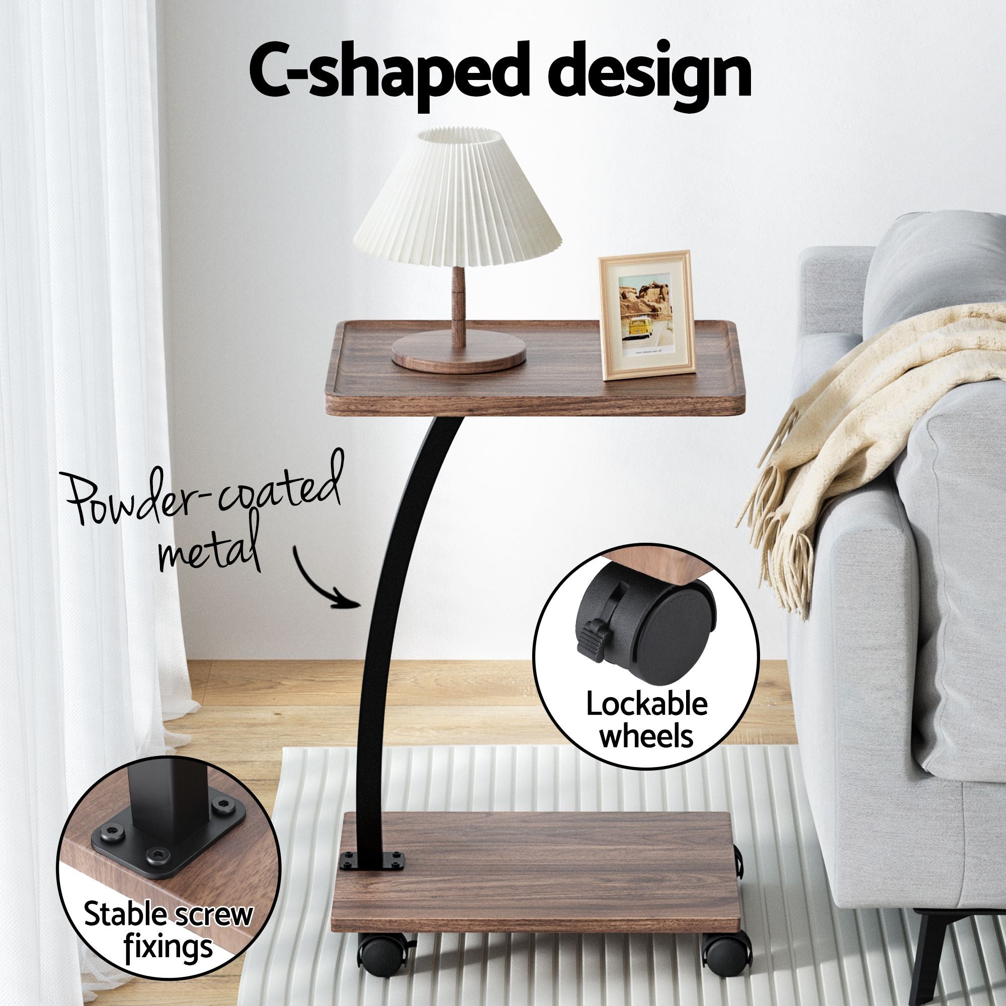 Artiss Floor Lounge 360° Swivel Foldable Sofa Chair and Side Table with Castors Set