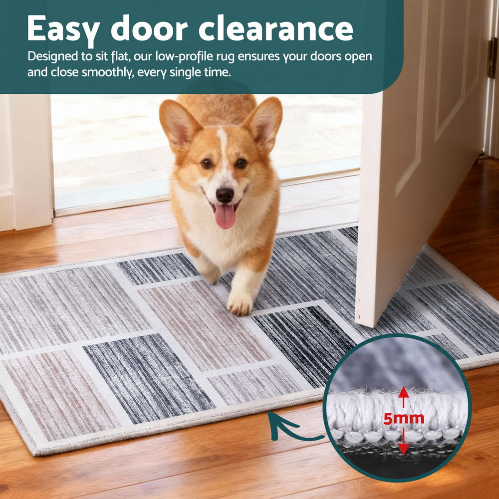 Floor Rugs: Artiss Floor Rug 50X80cm Doormat Soft Velvet Non-Slip Bath Mat Small Modern