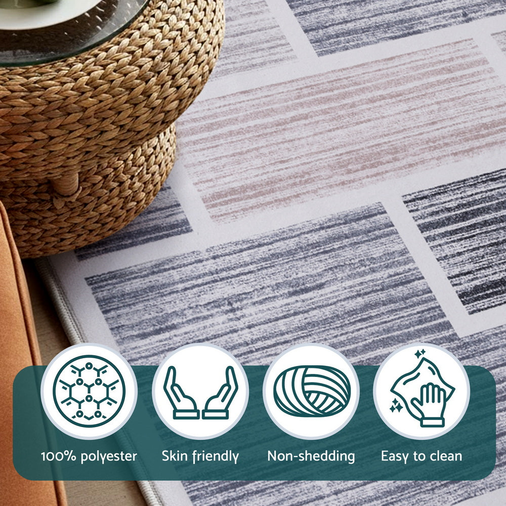 Floor Rugs: Artiss Floor Rug 50X80cm Doormat Soft Velvet Non-Slip Bath Mat Small Modern