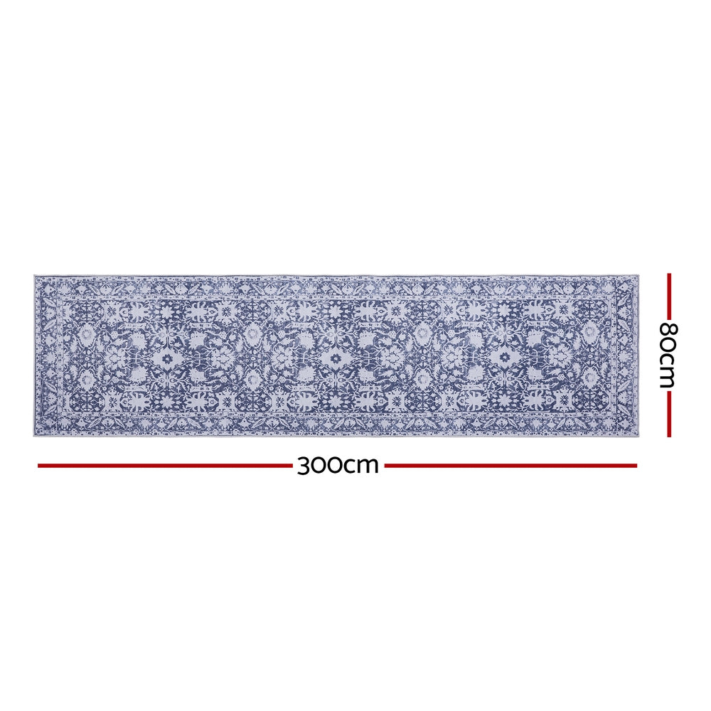 Floor Rugs: Artiss Hallway Runner Rug 80X300cm Soft Velvet Washable Modern Kitchen Mat