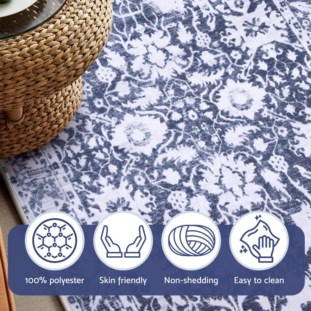 Floor Rugs: Artiss Hallway Runner Rug 80X300cm Soft Velvet Washable Modern Kitchen Mat