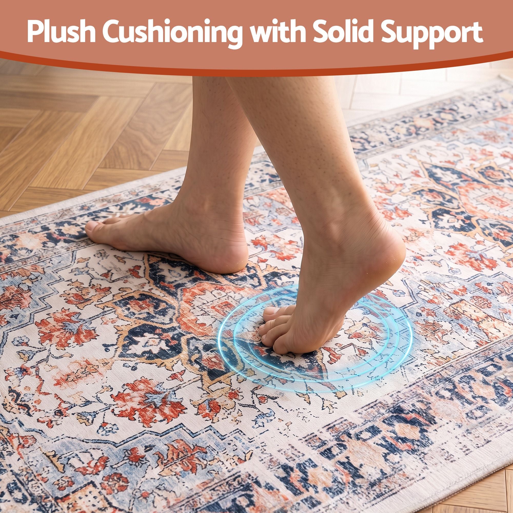 Artiss 60 x 300 cm Runner Rugs For Living Room No Heavy Rubber Crease-Free Foldable Design For Kitchen Entryway And Bedroom 100% Polyester Water-repellent Resistant Non-Shedding